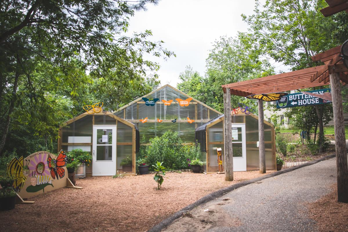 a butterfly habitat house outside at Beaver Creek Reserve