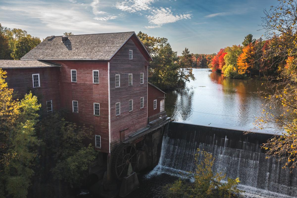 Fall colors at Dells Mill in Augusta, WI