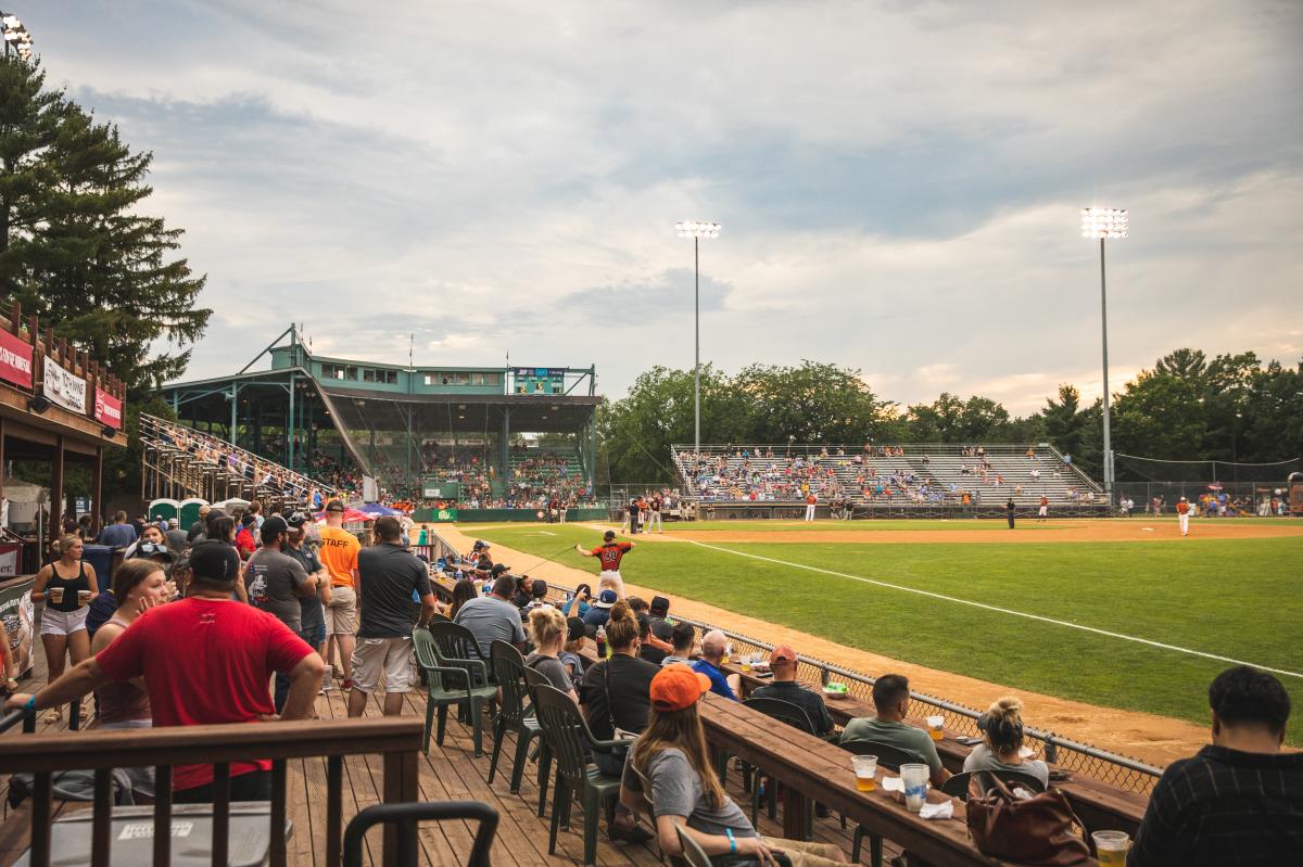 The crowd and the field at an Eau Claire Express game at Carson Park