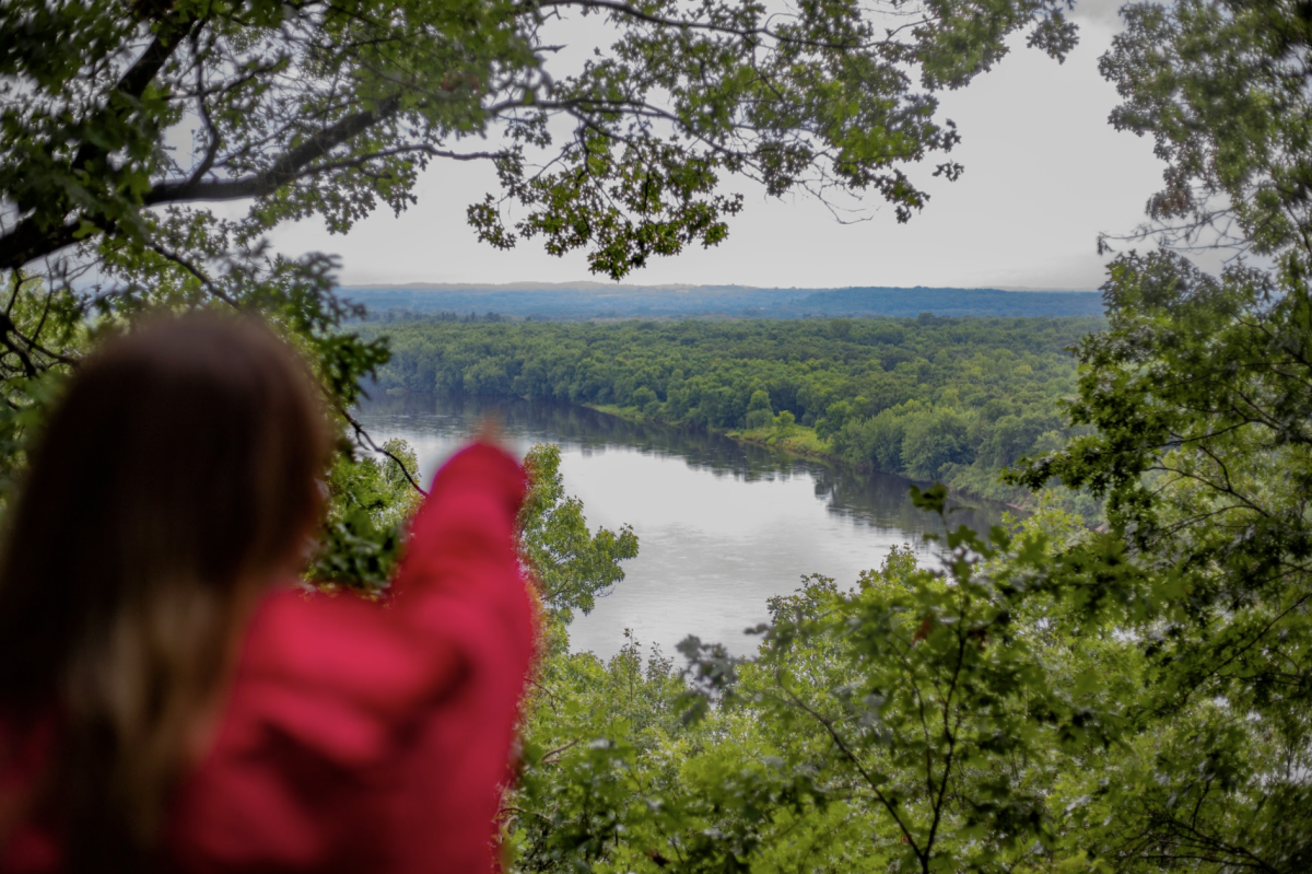 Girl pointing at the view of Town of Union Conservancy