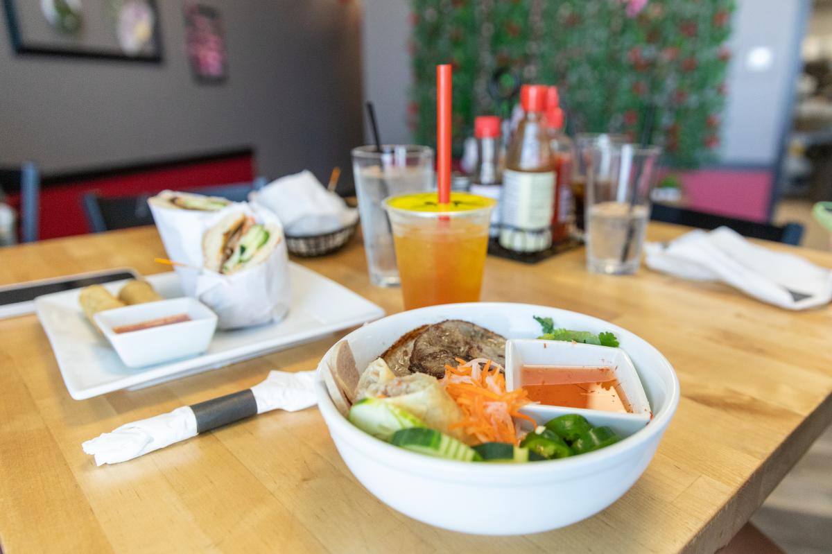 A colorful noodle bowl at TemptAsians