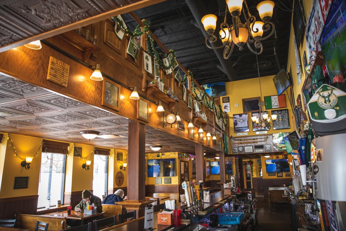 The bar/lower level interior of Dooley's Pub