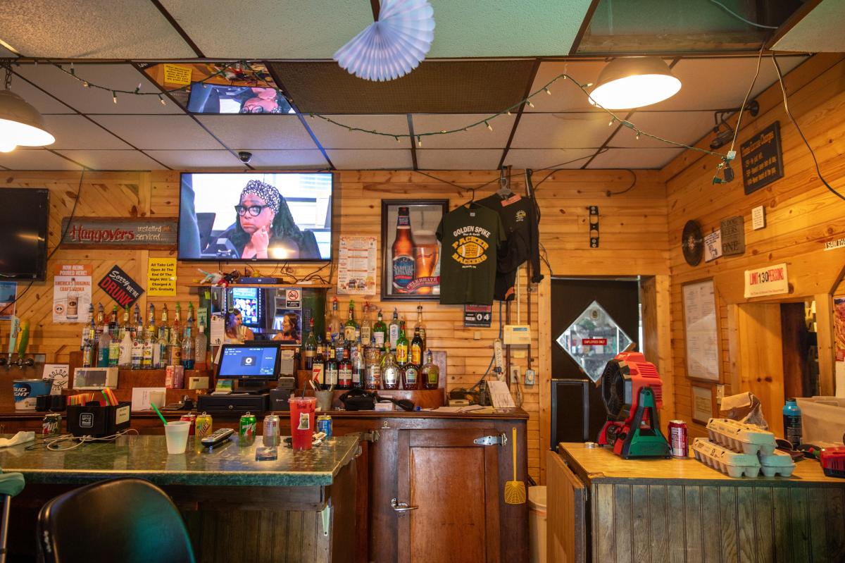 A photo of the bar at The Golden Spike