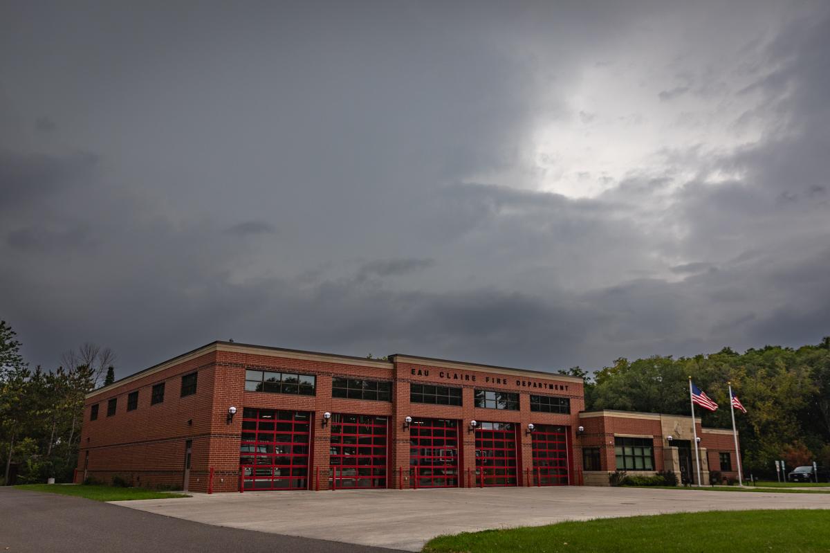 a creepy photo of the haunted fire station in Eau Claire