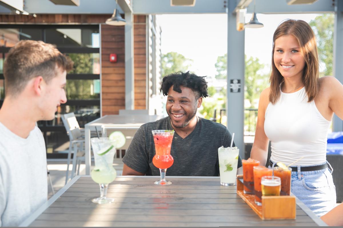 A group of friends having drinks at 44 North
