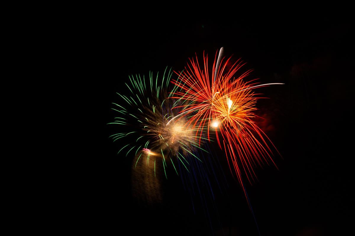 small colorful burst of fireworks for the fourth of july