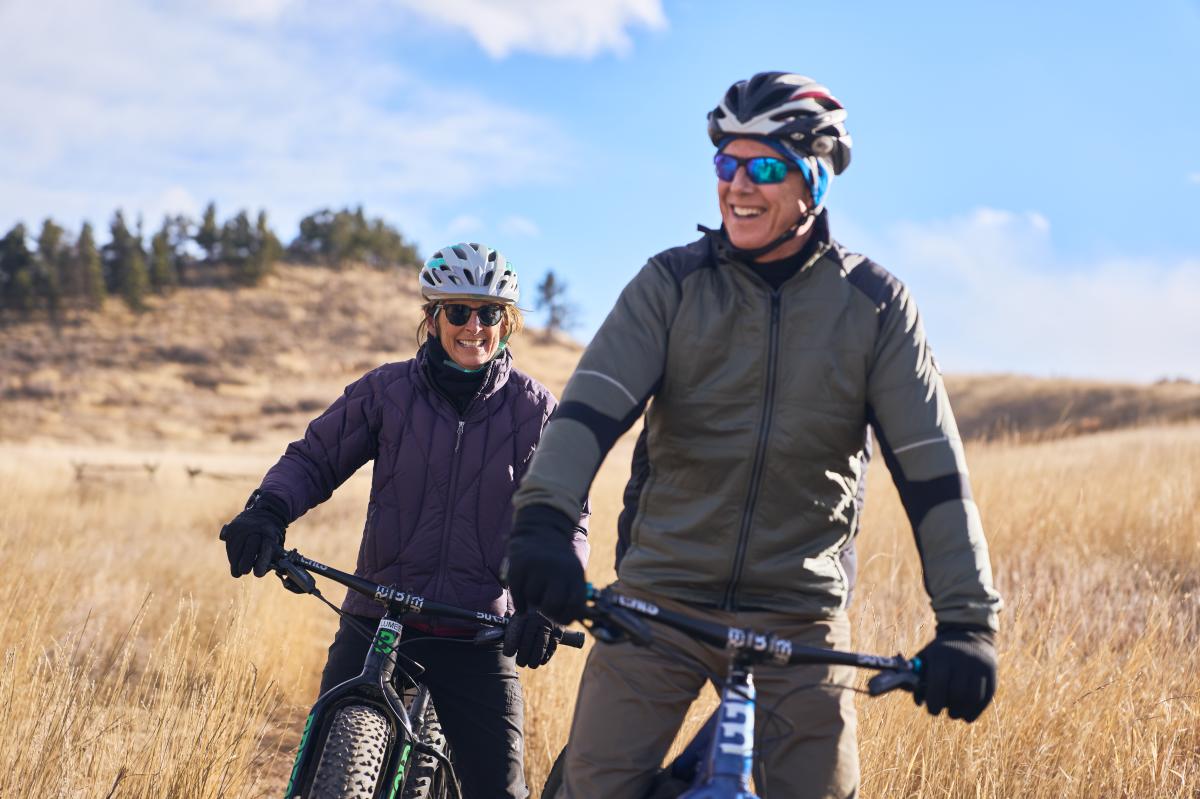 Bike riding in Horsetooth in winter