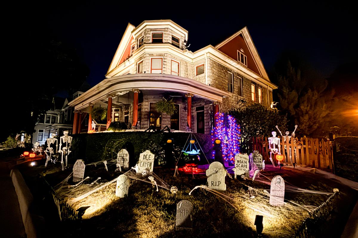 Halloween Lights Display at 902 W Washington Blvd, Fort Wayne.