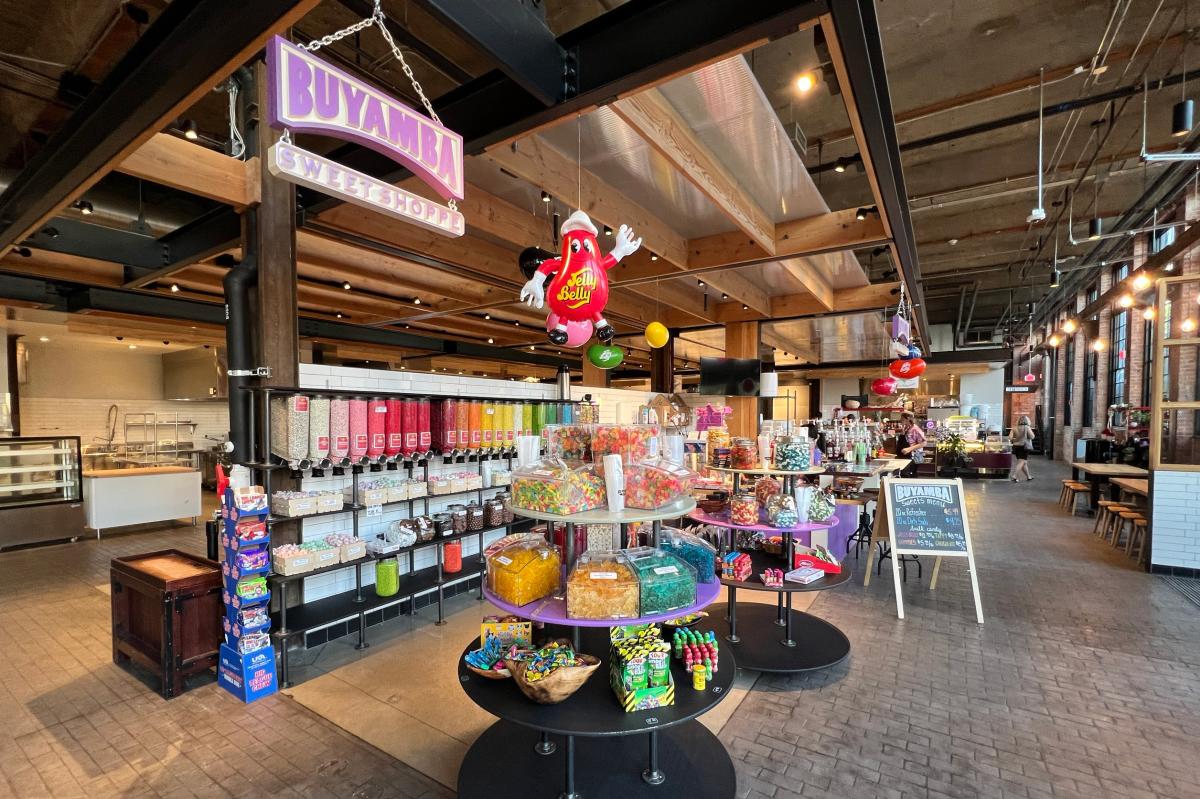 Candy on display at Buyamba Sweet Shoppe at Electric Works