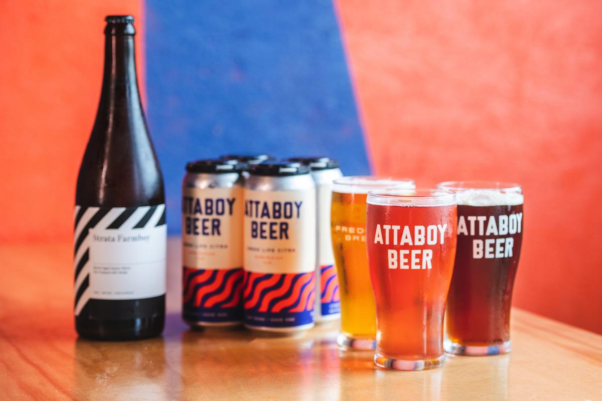 Selection of drinks from Attaboy Beer