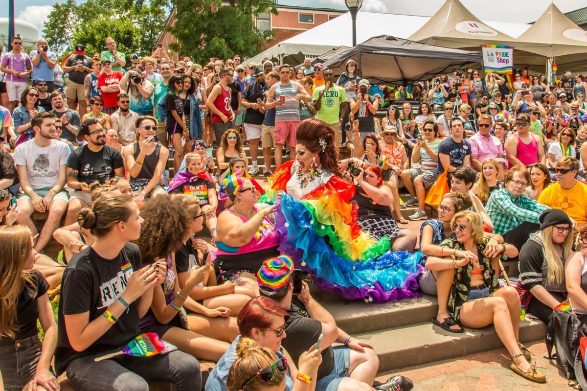 Frederick Pride drag show on Carroll Creek