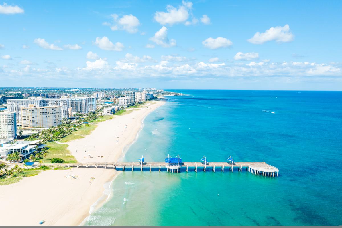 Aerial View Of The Pompano Beach Pier In Greater Fort Lauderdale