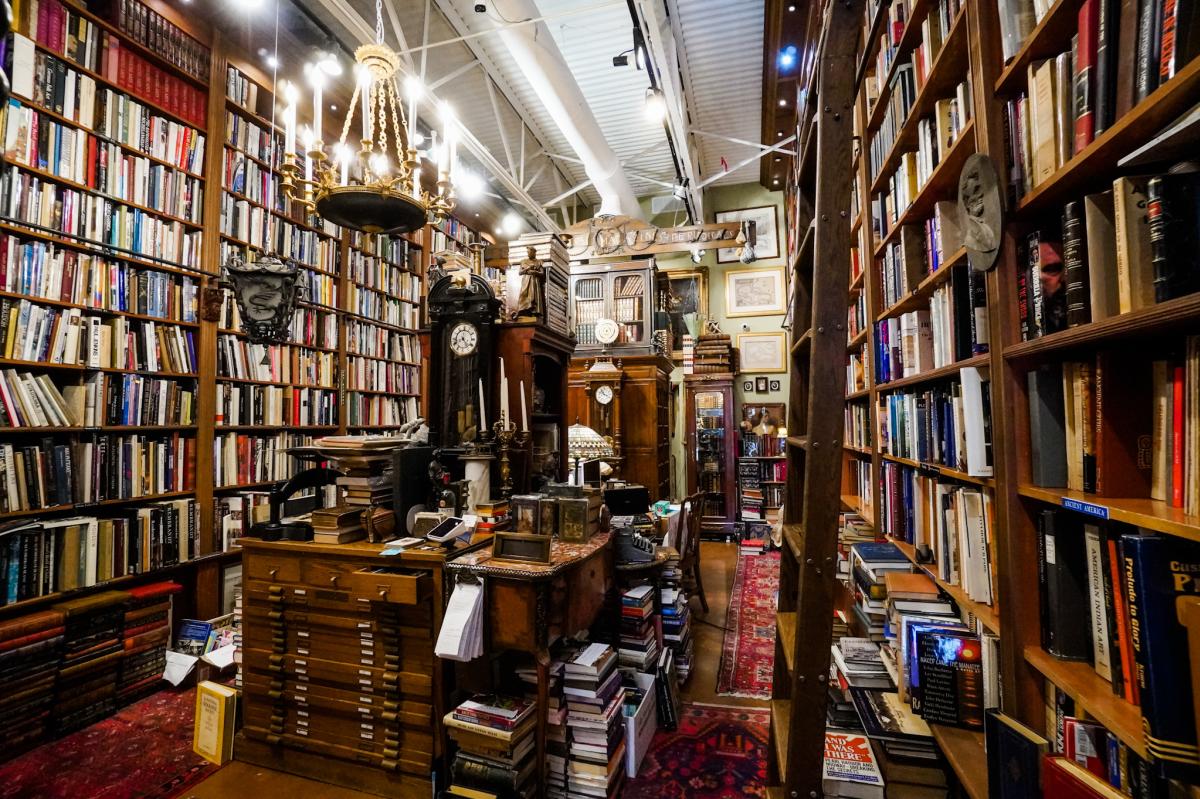 Bookshelves And Desks At The Old Florida Book Shop In Fort Lauderdale