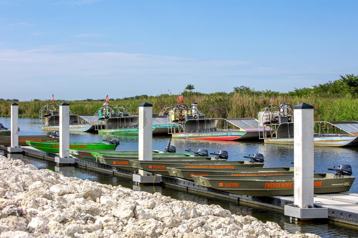 All the boats docked at Everglades Holiday Park