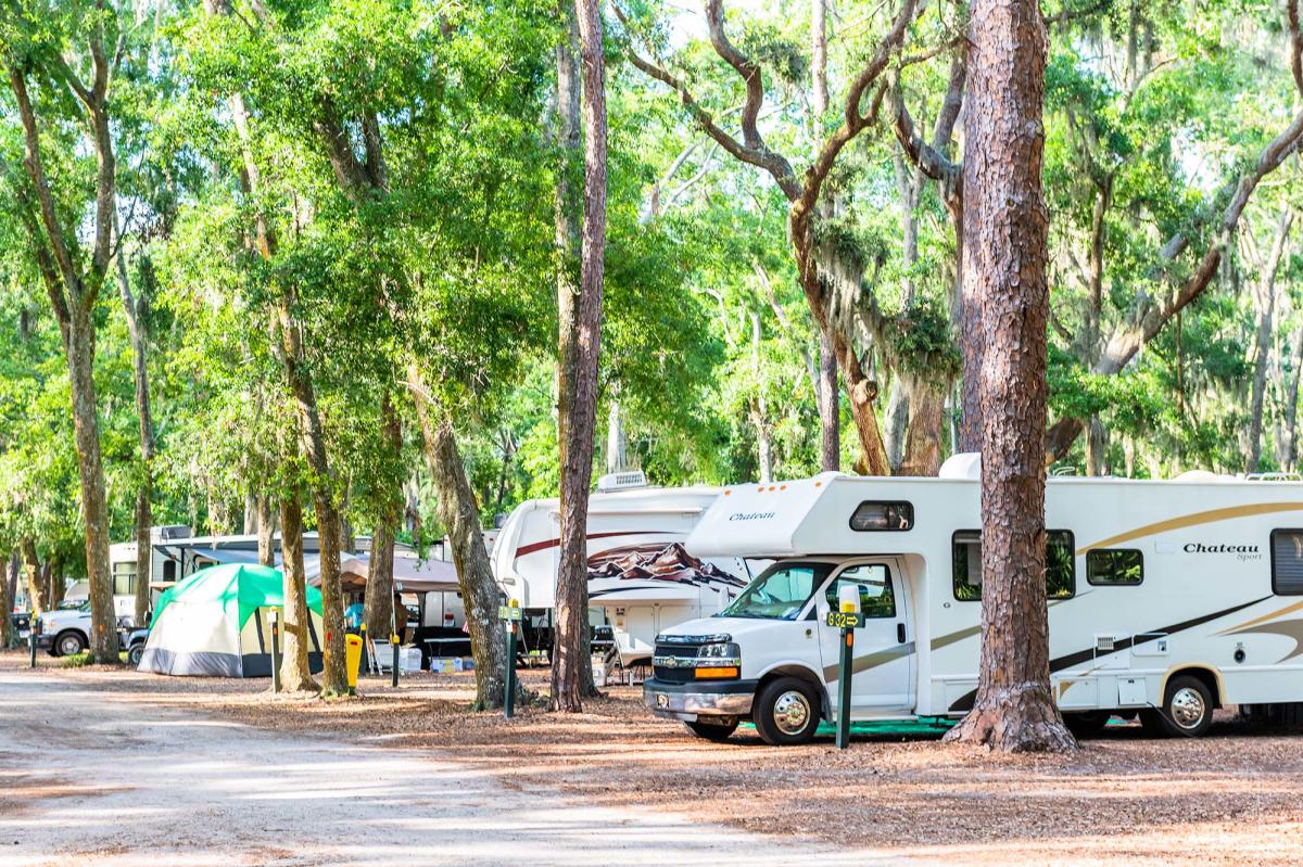 Jekyll Island Campground is ideal for campers, RVs, and tents, and is located near the beach in Georgia
