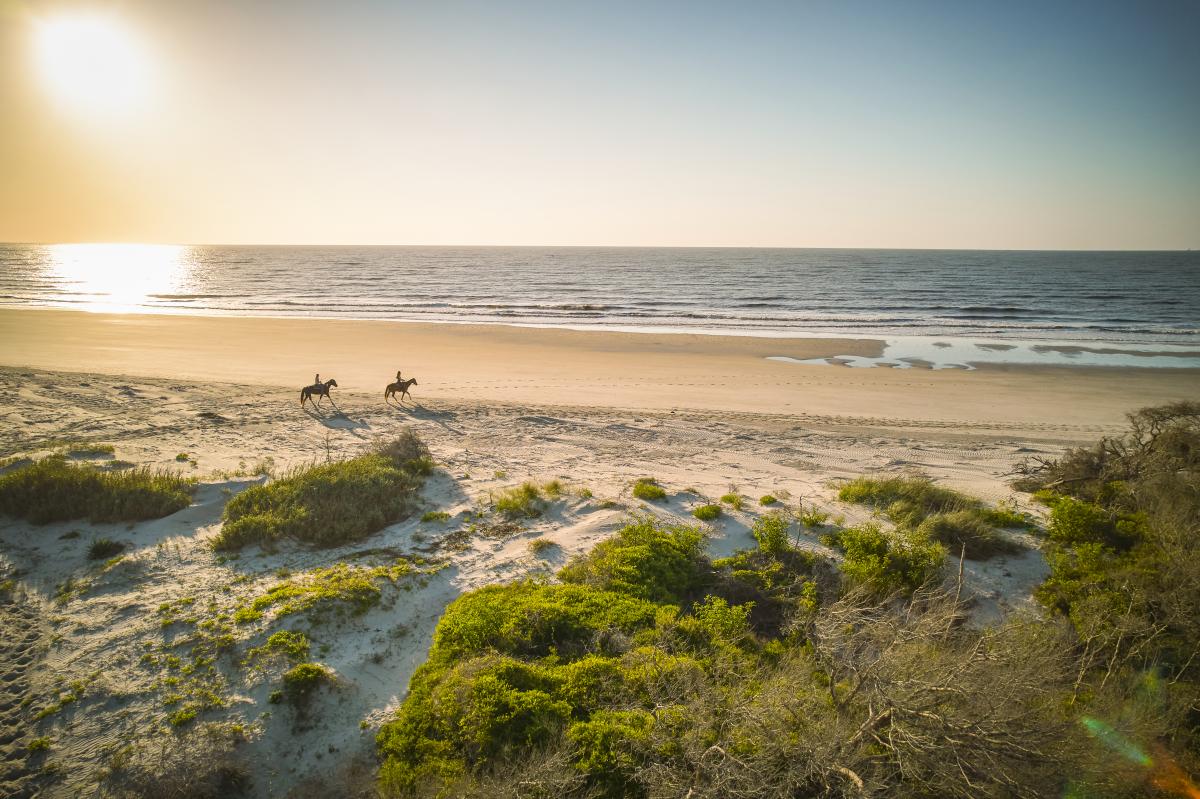 Horseback riding on the beach on Sea Island