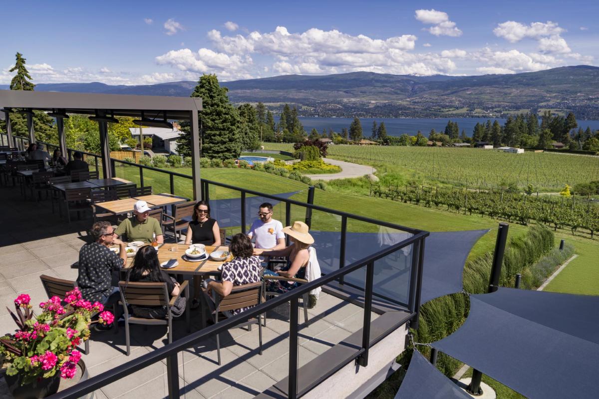 Modest Butcher at Mt Boucherie Estate Winery Patio Aerial 1