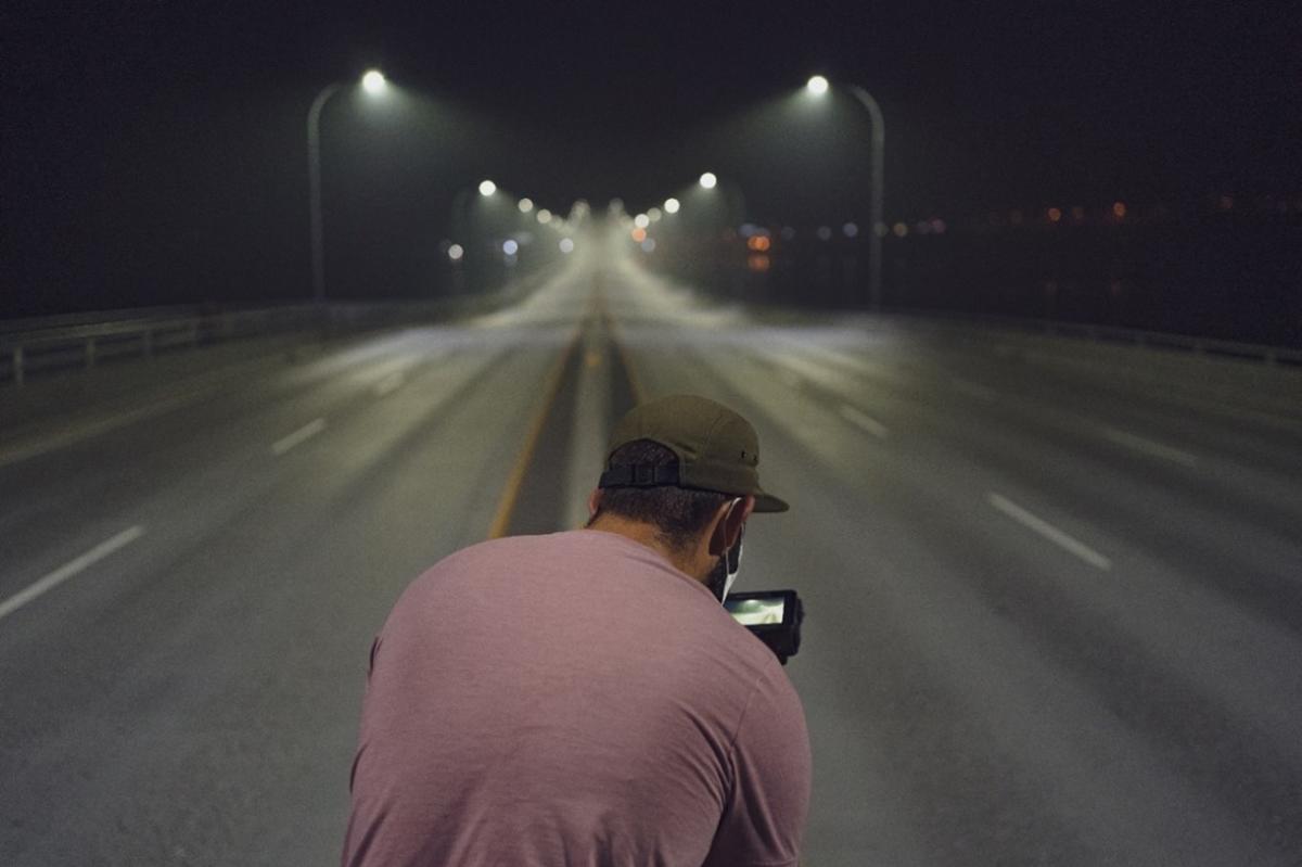 Shoaib Shabir, photographing William R. Bennett Bridge