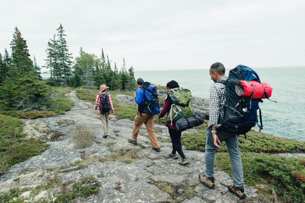 Group of hikers on Isle Royale