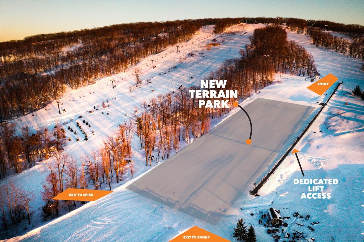 winter Terrain Park at Montage Mountain Ski Resort in Scranton, PA