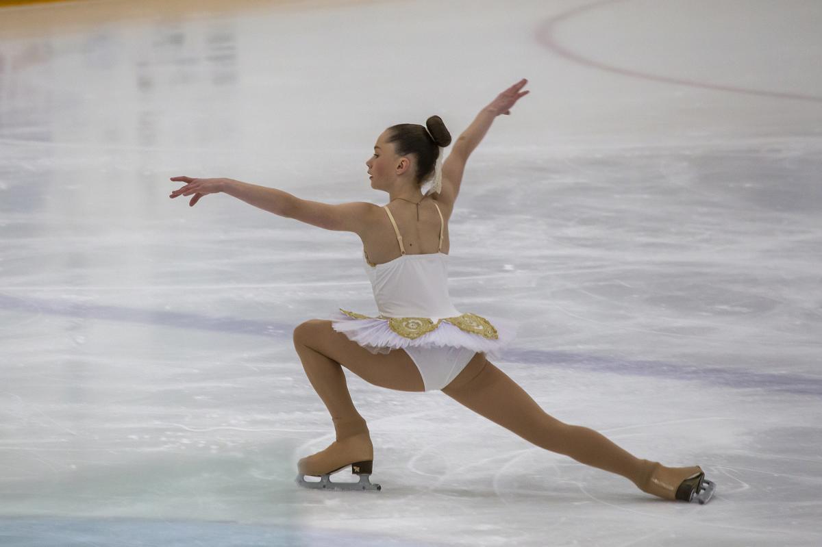 Skater posing on ice