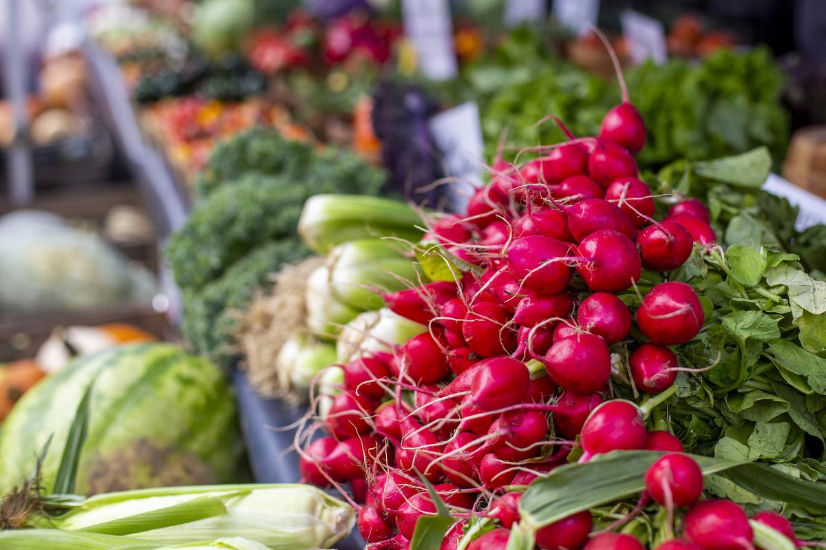 Radishes and other produce