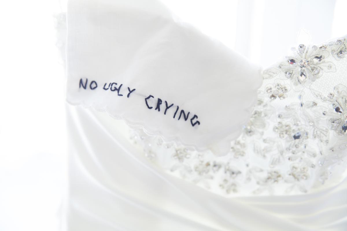 No ugly crying reminder wedding dress detail Wyoming