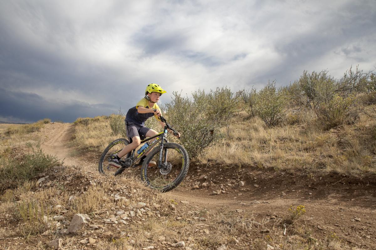 Child Mountain Biking in Pilot Hill Laramie, Wyoming