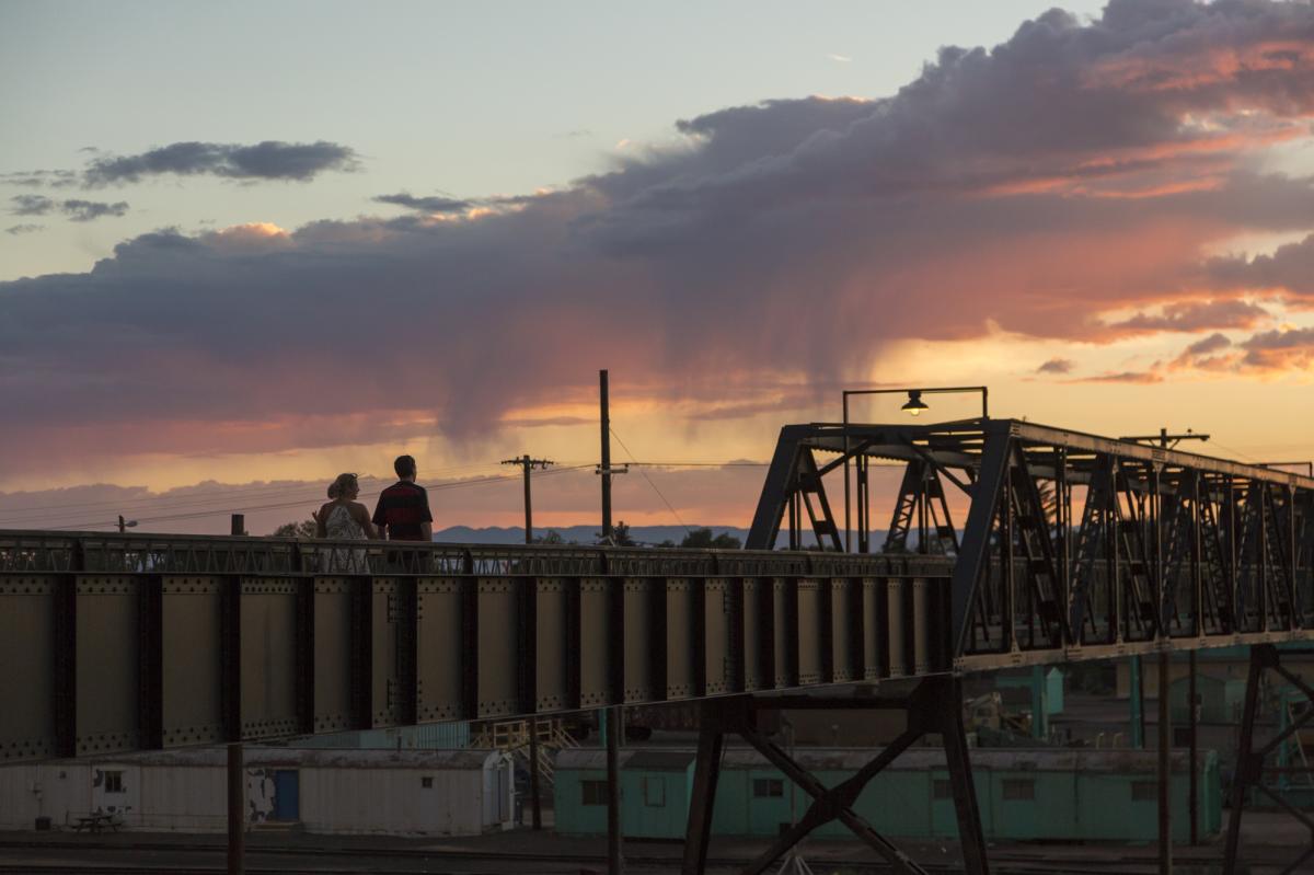 Garfield Street Footbridge Sunset Couple