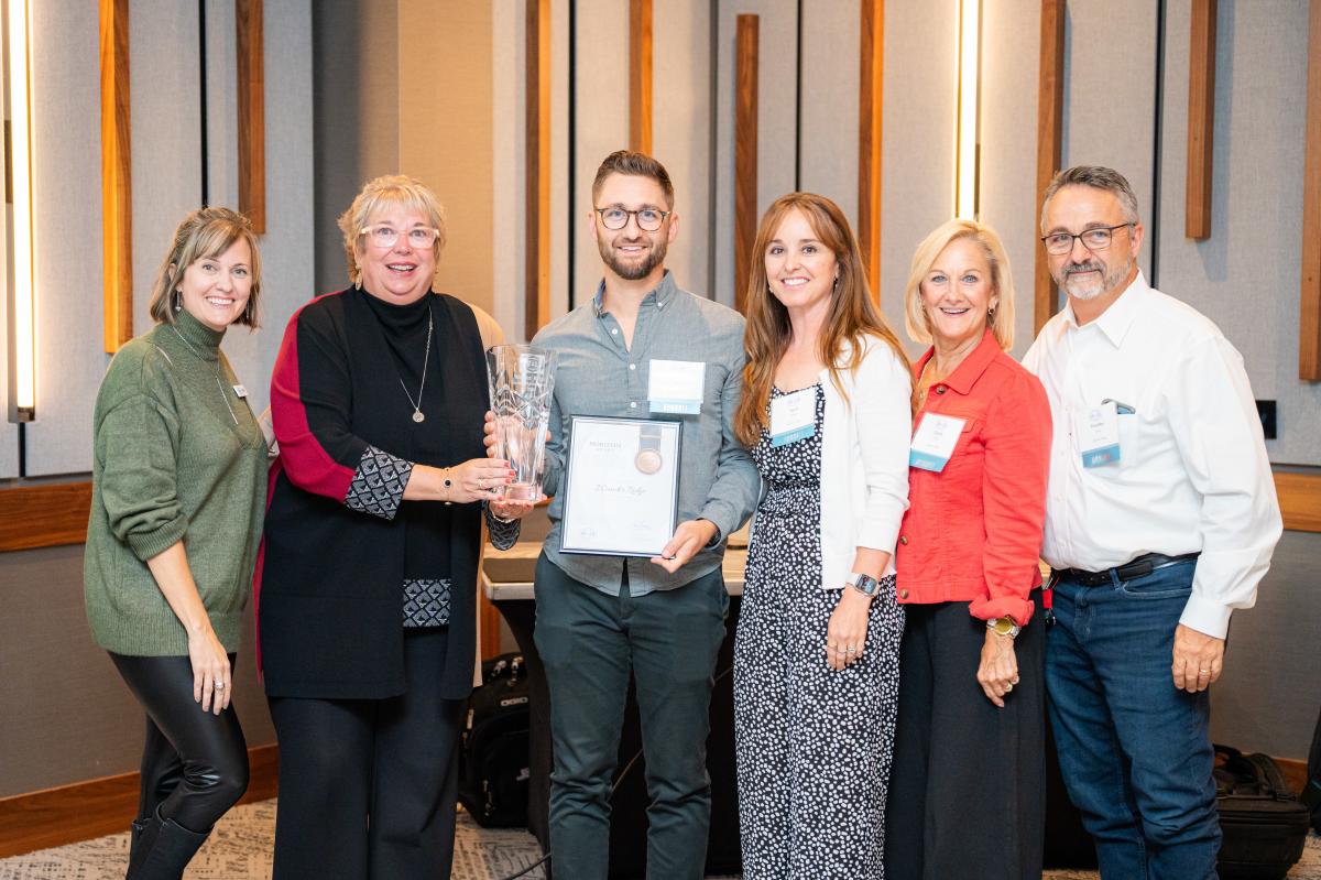 Wander Ridge representatives receive the Horizon Award at GO Laurel Highlands' annual dinner at The Venue at Live! Casino in Greensburg.