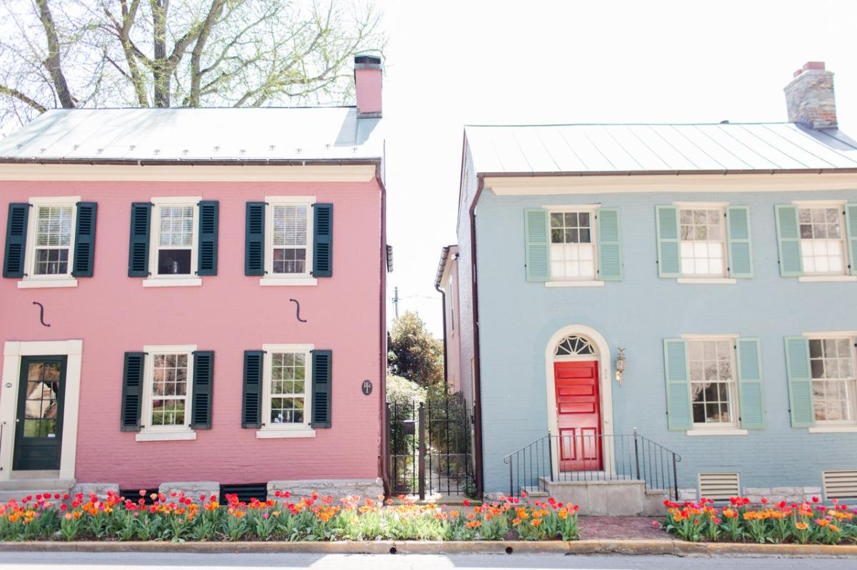 Gratz Park Pink and Blue House