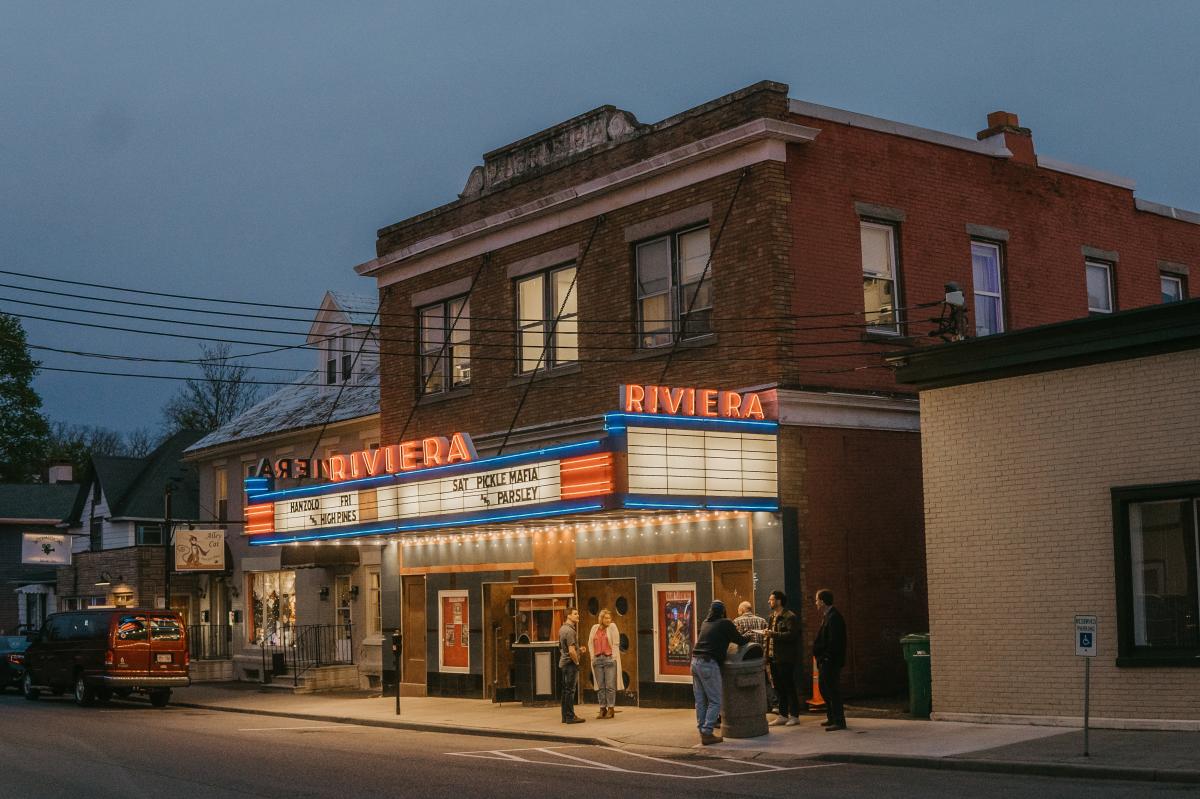 Riviera Theater at Night