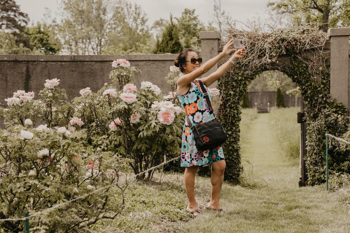 Woman Taking Selfie at Linwood Gardens