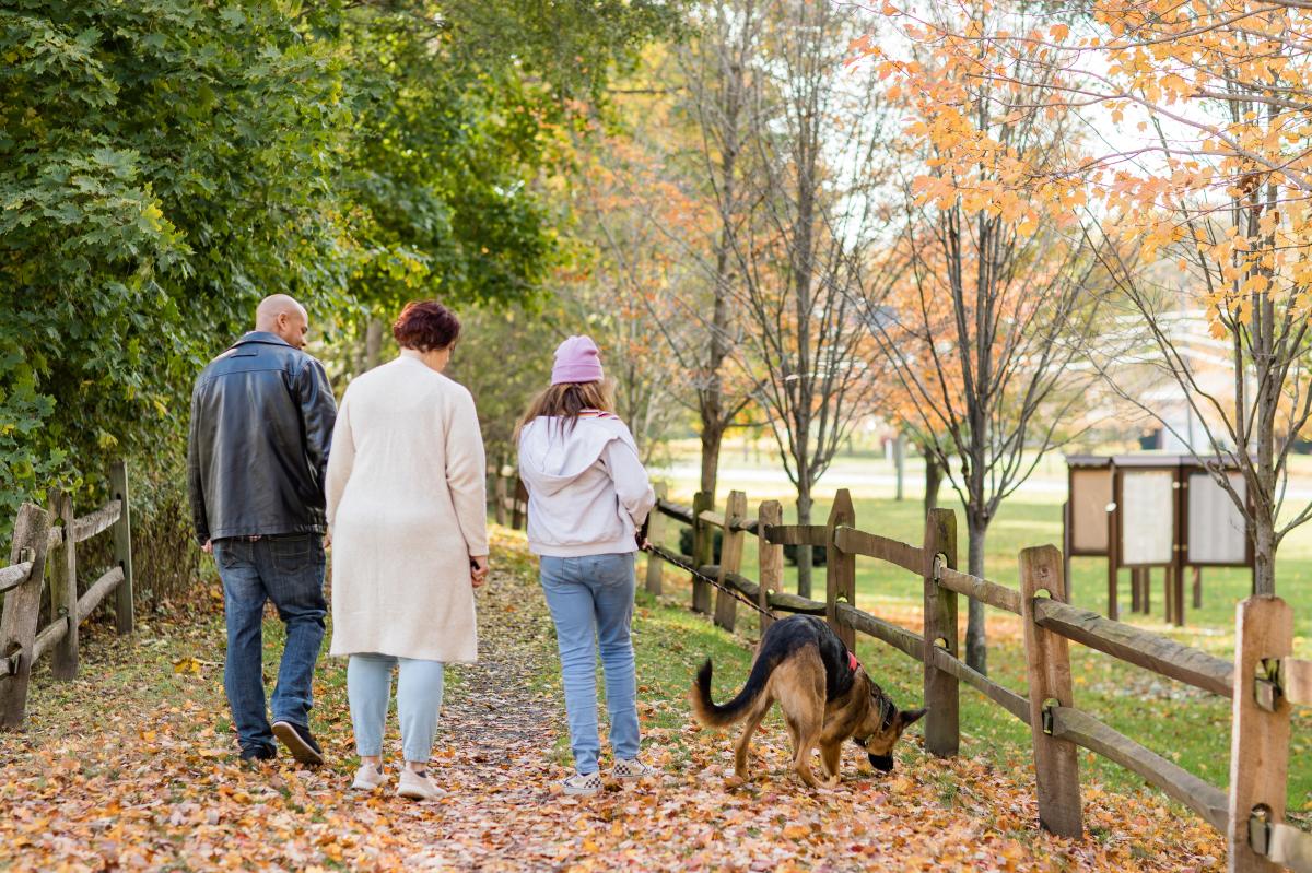 Family walking on Greenway