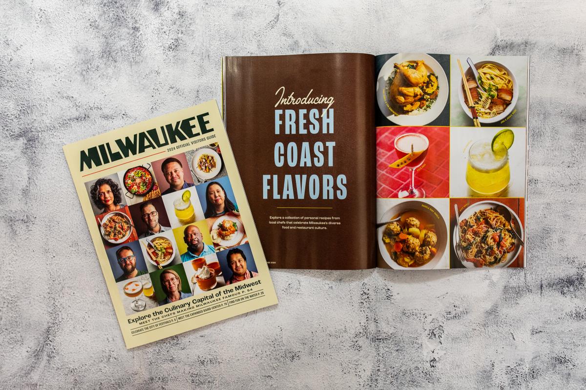 a magazine spread showcasing dining in Milwaukee