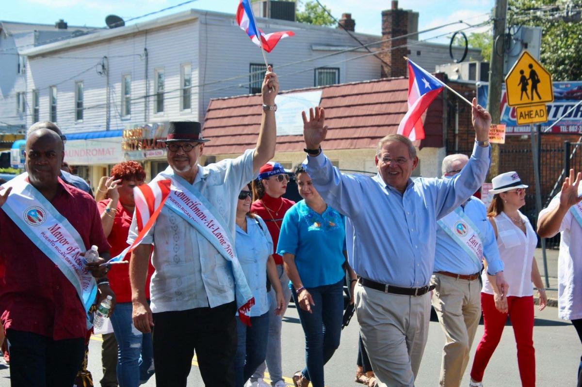 Men walking In The Puerto Rican Day Parade In Newark