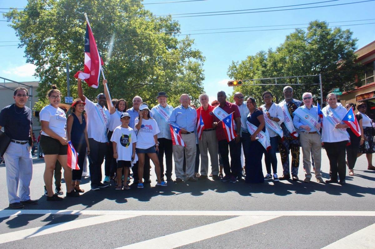 Group Of Men With Flag At The Puerto Rican Day Parade