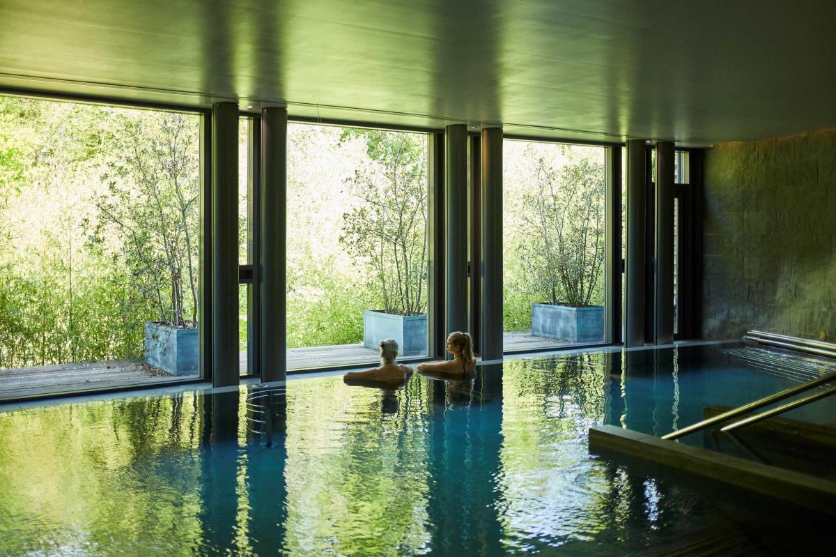 Two people in Lime Wood Herb House spa