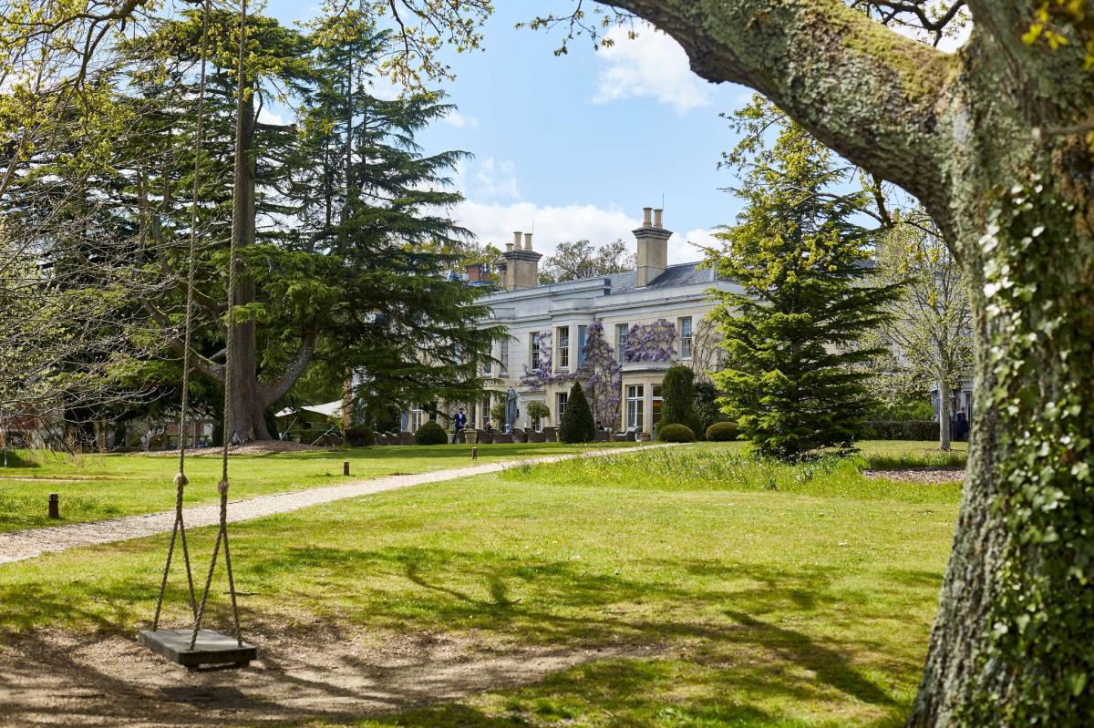Exterior of Lime Wood Hotel in the Summer in the New Forest