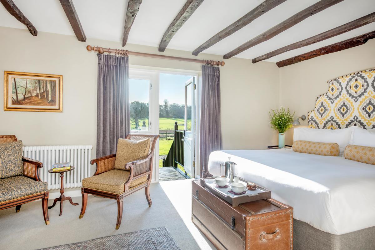 Interior of a Garden Suite Room at Burley Manor in the New Forest
