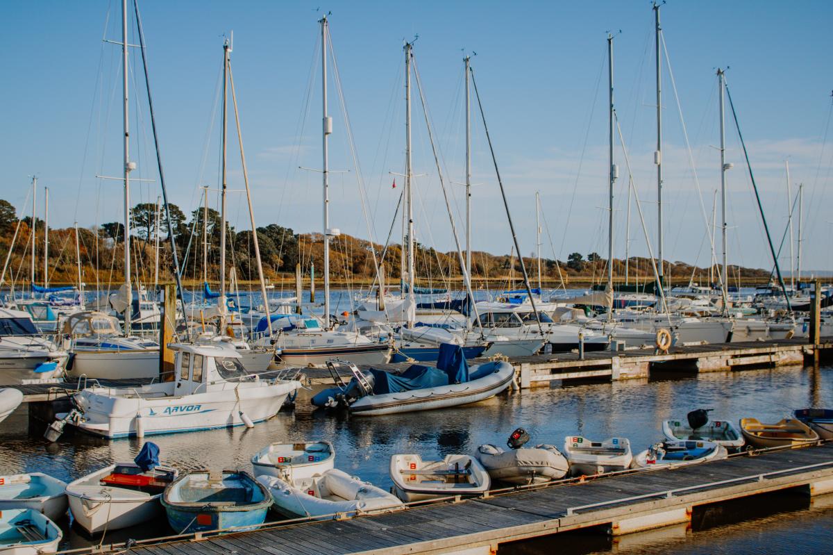 Boats at Lymington quay in the New Forest