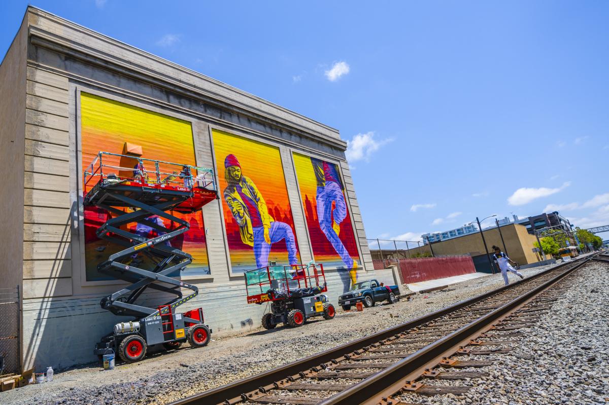 "Turfin'" Mural painted for Oakland Mural Festival 2018