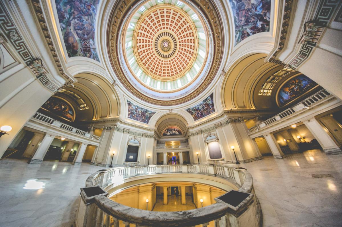 Interior dome of the State Capitol building in Oklahoma City