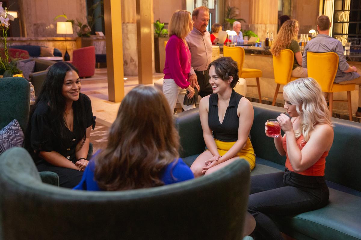 Group of women having drinks at Tellers