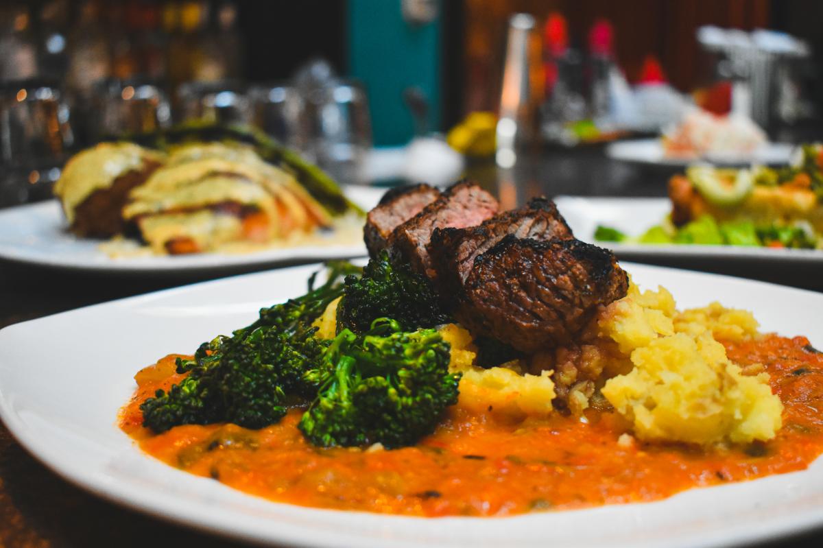 A plate of food at the restaurant Twisted Fork.