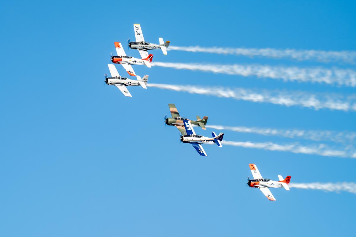 T-28 formation at EAA Airventure oshkosh 2025