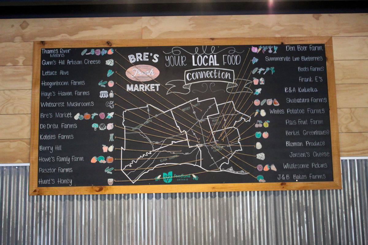 Bres Fresh Market Local Food Connection Board