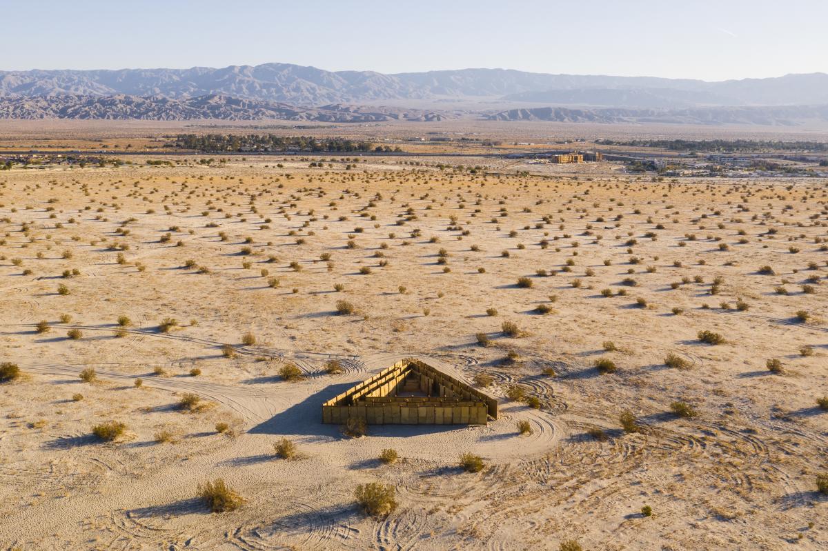 Triangle art installation in the desert