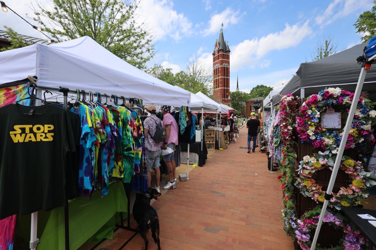 Vendor booths at festival