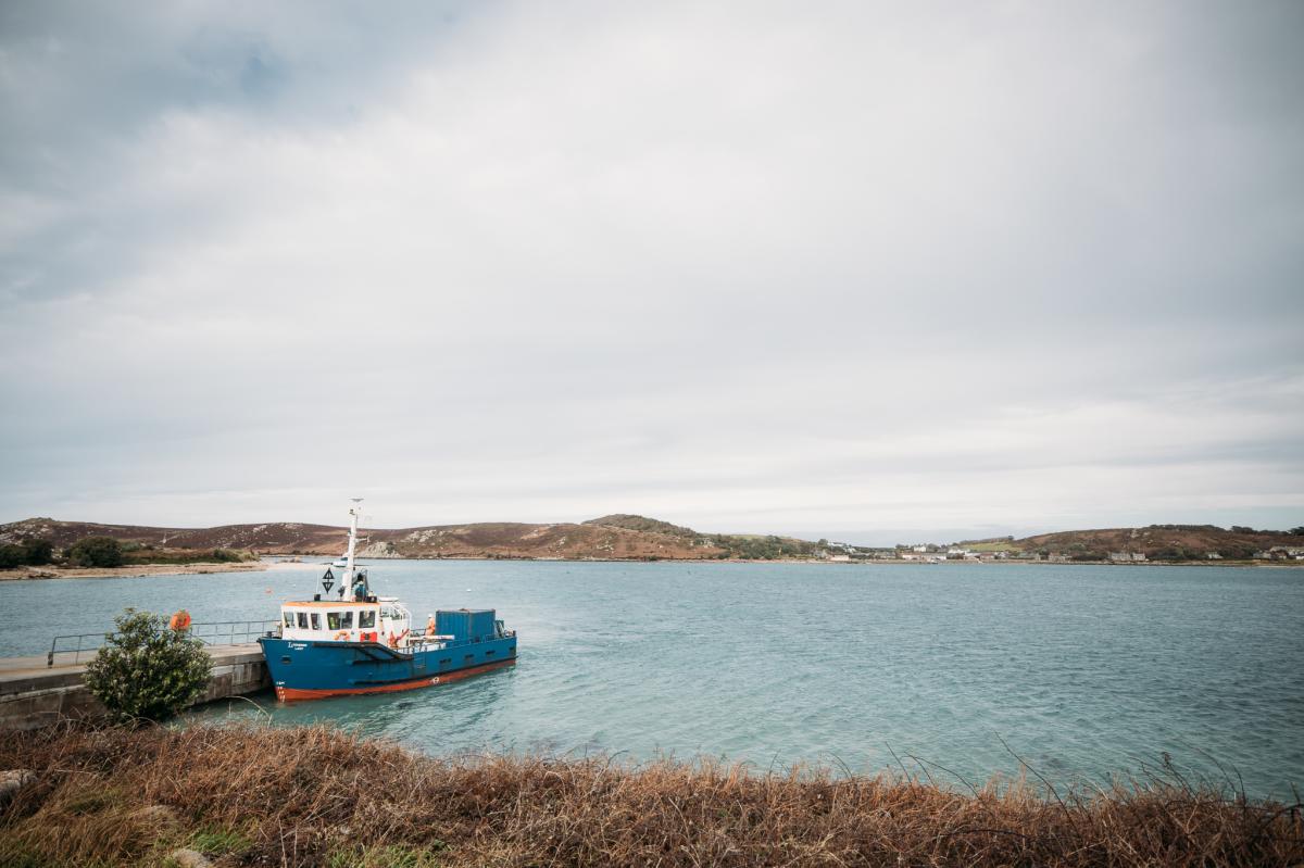Fishing boat off Bryher Quay